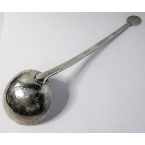 133 - A pair of heavy mid 19th century hallmarked silver serving spoons; double-struck in the King's patte... 