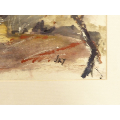 640 - Jay Hadden (Welsh contemp.) - ‘Lleyn Landscape, Garnfadryn’. Signed. Mixed media, 14 x 21 ¾ ins (35.... 