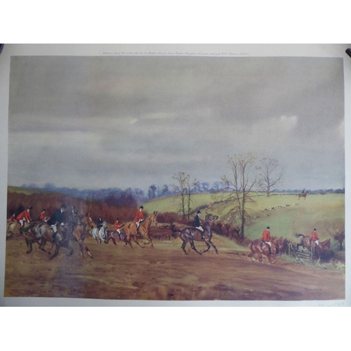 293 - Four coloured hunting prints by Michael Lyne 'Whaddon Chase' with blind stamp and signed in pencil i... 