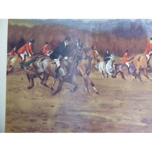 293 - Four coloured hunting prints by Michael Lyne 'Whaddon Chase' with blind stamp and signed in pencil i... 
