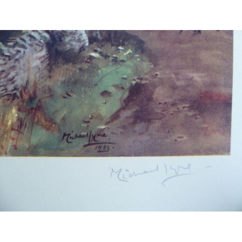 293 - Four coloured hunting prints by Michael Lyne 'Whaddon Chase' with blind stamp and signed in pencil i... 