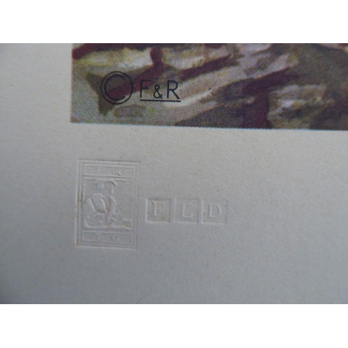 293 - Four coloured hunting prints by Michael Lyne 'Whaddon Chase' with blind stamp and signed in pencil i... 