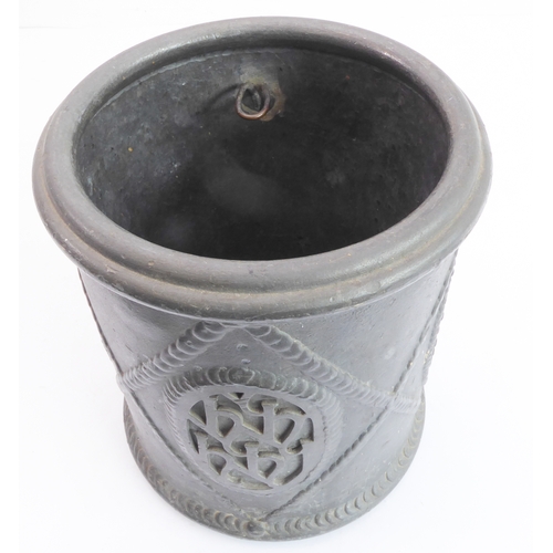 61 - An unusual and heavy solid lead apothecary-style jar or steriliser - the pagoda-form circular lid ab... 