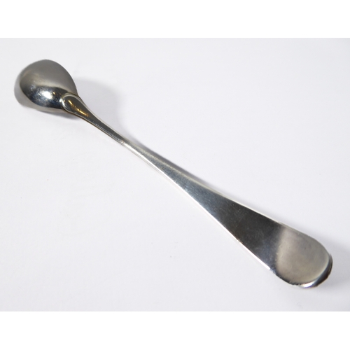 87 - A large hallmarked silver mustard of oval form and with heavy cobalt blue glass liner, maker's mark ... 