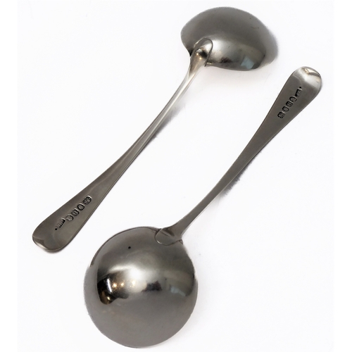 108 - A pair of hallmarked silver ladles; Old English pattern, maker's mark MB, each assayed London 1803 (... 