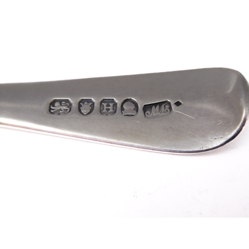 108 - A pair of hallmarked silver ladles; Old English pattern, maker's mark MB, each assayed London 1803 (... 