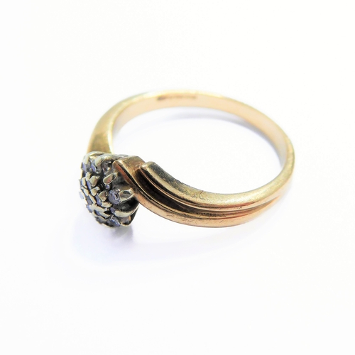 132 - Two 9-carat gold and diamond rings, ring sizes N and O