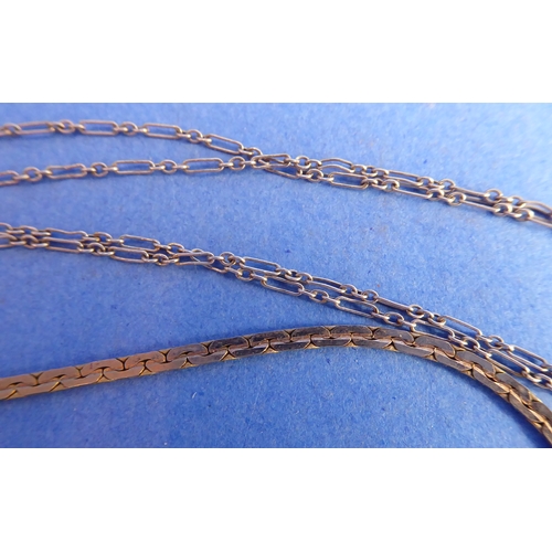 142 - A yellow-gold neck chain marked DG 375 (weight approx.1.5g), together with other costume jewellery c... 