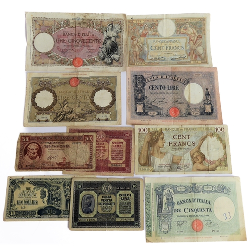 175 - An interesting selection of early to mid-20th century bank notes (50 plus), mostly French, German an... 