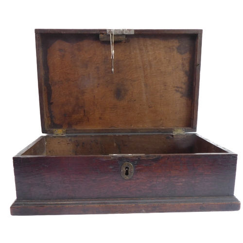 178 - An 18th century oak box: good colour and patination, moulded lid above exposed dovetails, short moul... 