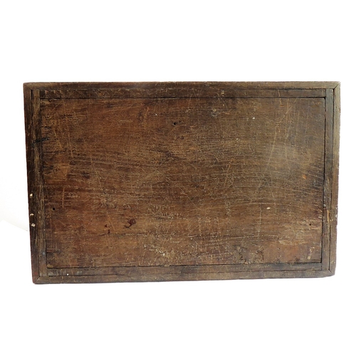 178 - An 18th century oak box: good colour and patination, moulded lid above exposed dovetails, short moul... 