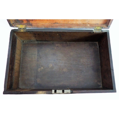 178 - An 18th century oak box: good colour and patination, moulded lid above exposed dovetails, short moul... 