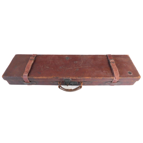 206 - A leather gun case with William Ford - 16 St Mary's Row label (32 1/4