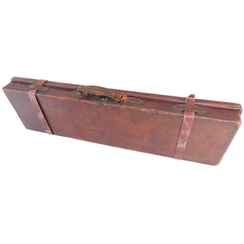 206 - A leather gun case with William Ford - 16 St Mary's Row label (32 1/4