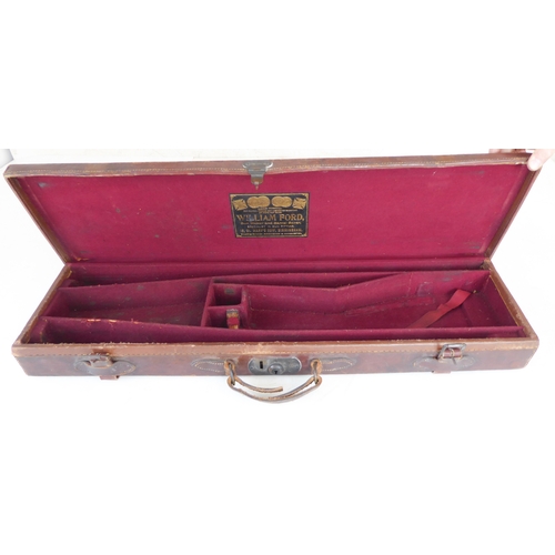 206 - A leather gun case with William Ford - 16 St Mary's Row label (32 1/4