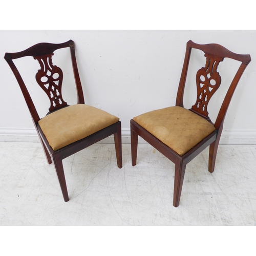 288 - An unusual pair of late 19th / early 20th century miniature mahogany salon chairs in 18th century st... 