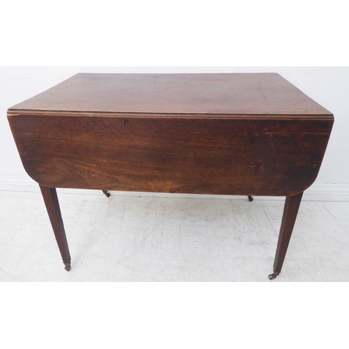 340 - A late 18th century George III period mahogany Pembroke table: single end-drawer, dummy drawer oppos... 