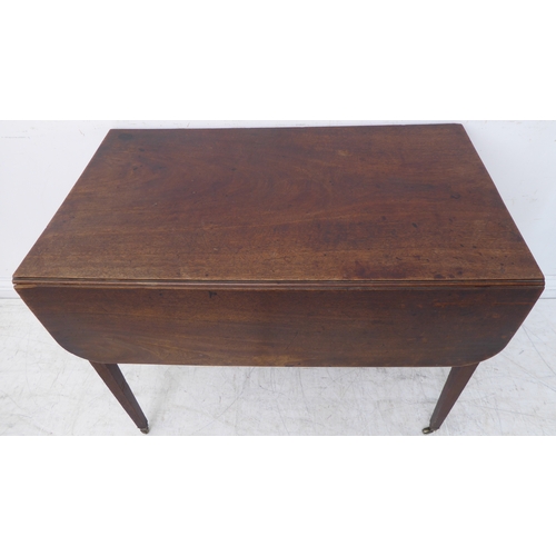 340 - A late 18th century George III period mahogany Pembroke table: single end-drawer, dummy drawer oppos... 