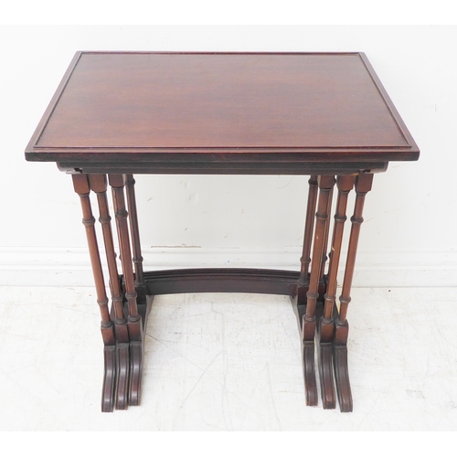 344 - A nest of three early 19th century style (later) mahogany quartetto tables (the largest 51cm wide x ... 