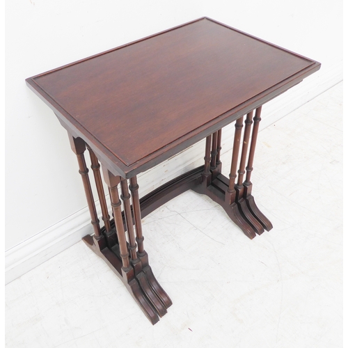 344 - A nest of three early 19th century style (later) mahogany quartetto tables (the largest 51cm wide x ... 