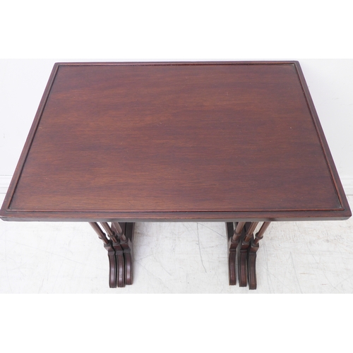 344 - A nest of three early 19th century style (later) mahogany quartetto tables (the largest 51cm wide x ... 