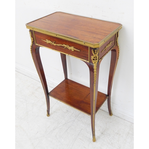 353 - An early to mid 20th century gilt-metal-mounted mahogany centre table in Louis XV style: single end-... 