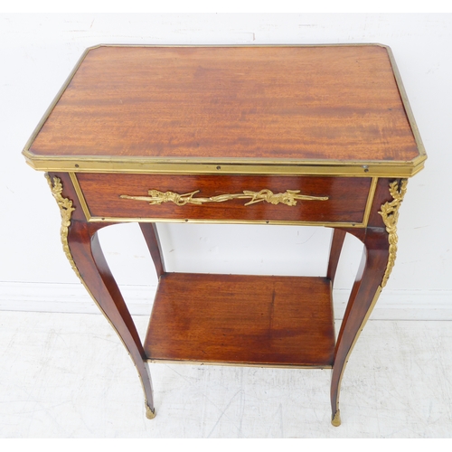 353 - An early to mid 20th century gilt-metal-mounted mahogany centre table in Louis XV style: single end-... 