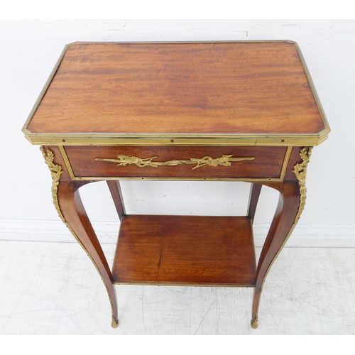 353 - An early to mid 20th century gilt-metal-mounted mahogany centre table in Louis XV style: single end-... 