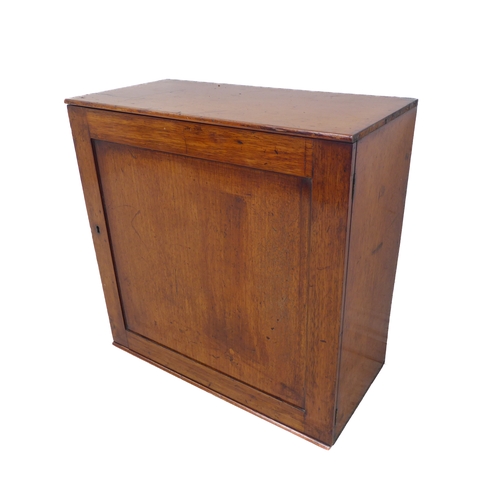 355 - A 19th century mahogany cabinet with single panelled door opening to reveal ten pigeonholes (51cm wi... 