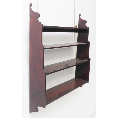 371 - A set of mid 19th century mahogany and mahogany-faced wall-hanging open shelves (74.5cm wide x 18cm ... 