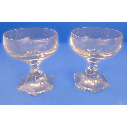 61 - A very good selection of mostly cut glassware comprising:
 a cut-glass tripod fruit bowl (12 cm high... 