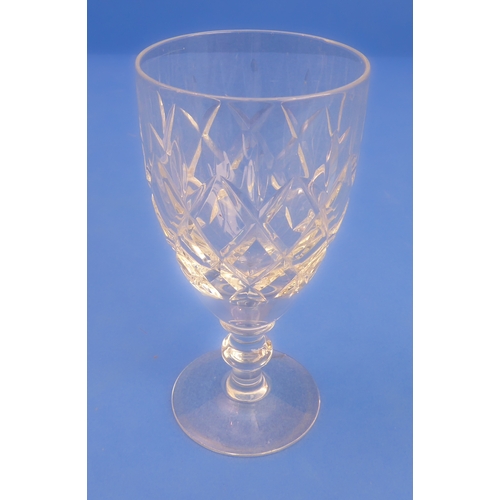 61 - A very good selection of mostly cut glassware comprising:
 a cut-glass tripod fruit bowl (12 cm high... 