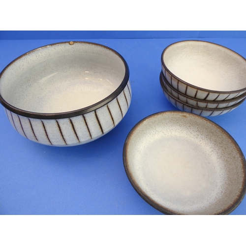 7 - An original 23-piece Denby stoneware dinner service comprising:
 4 x 25.5 cm  and 3 x 17 cm plates;
... 