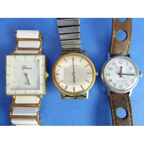 165 - Two gentleman's wristwatches: a Tissot Stylist and a Timex; and a lady's Genoa wristwatch (3)