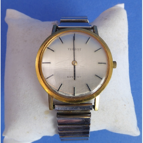 165 - Two gentleman's wristwatches: a Tissot Stylist and a Timex; and a lady's Genoa wristwatch (3)