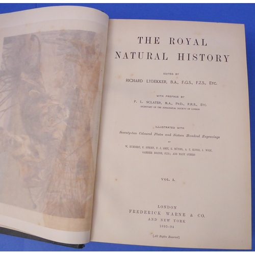 240 - 'The Royal Natural History' edited by Richard Lydekker (Frederick Warne & Co. 1896): six-volume set,... 