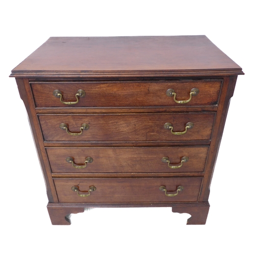 320 - A small George III style (made up) mahogany chest: the moulded top above four full-width graduated d... 