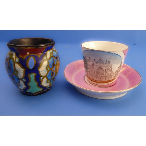 53 - An interesting selection of 19th to early 20th century ceramics to include:
 a late 19th century sou... 