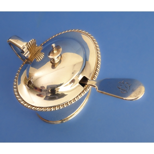 89 - An early 19th century hallmarked silver mustard of oval form and an unassociated hallmarked silver s... 