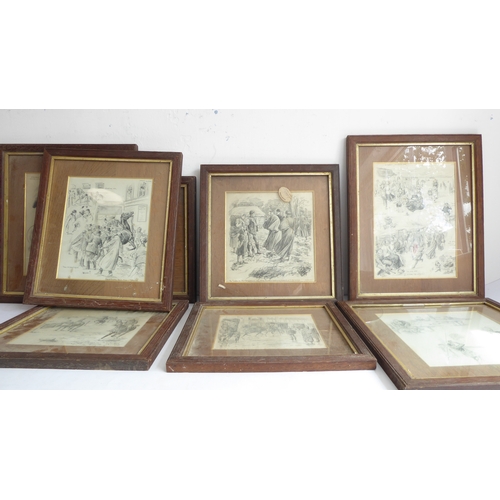 230 - REGINALD CLEAVER (1870-1954) - a set of eight late 19th century and later prints in oak frames:

 Te... 