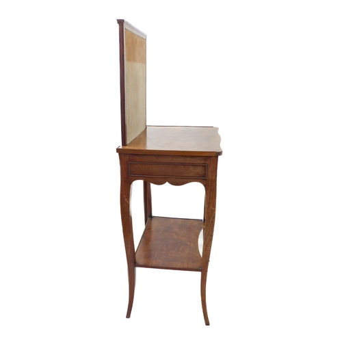 360 - An unusual Hepplewhite period flame mahogany veneered lady's writing desk: the rear section with ris... 