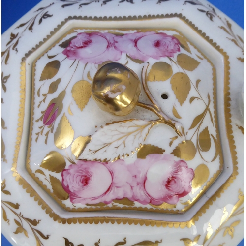 13 - A large and extensive early 19th century Spode tea service, each piece decorated in enamels with pin... 