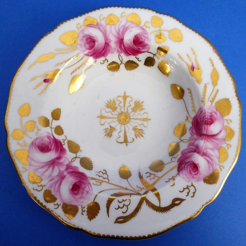 25 - Eleven fine Limoges (France) early 20th century plates decorated with white roses and various other ... 