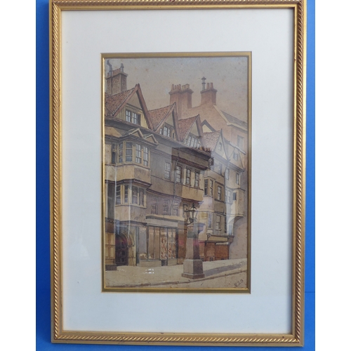 223 - Richard Taylor Bellhouse (urban architecture artist, exhibited 1880-94) - watercolour monogrammed lo... 