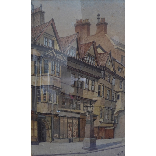 223 - Richard Taylor Bellhouse (urban architecture artist, exhibited 1880-94) - watercolour monogrammed lo... 