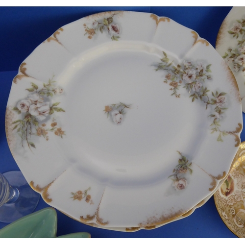 25 - Eleven fine Limoges (France) early 20th century plates decorated with white roses and various other ... 