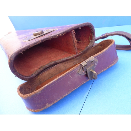 205 - Three leg o' mutton leather gun cases (one for repair)