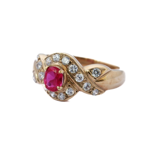 152 - A 9-carat gold stone-set dress ring, ring size S