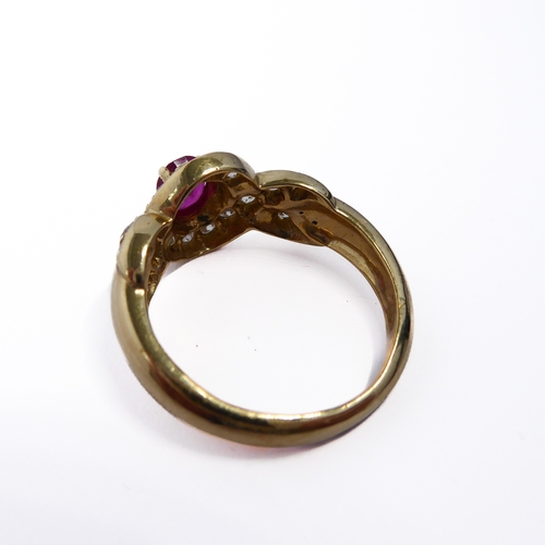 152 - A 9-carat gold stone-set dress ring, ring size S