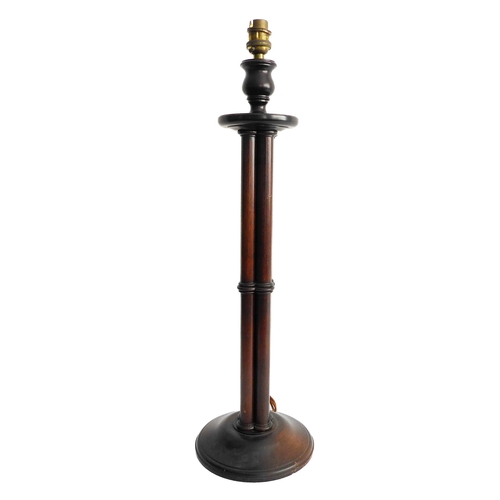 438 - A modern table lamp modelled as a 19th century mahogany cluster column (58cm high including electric... 